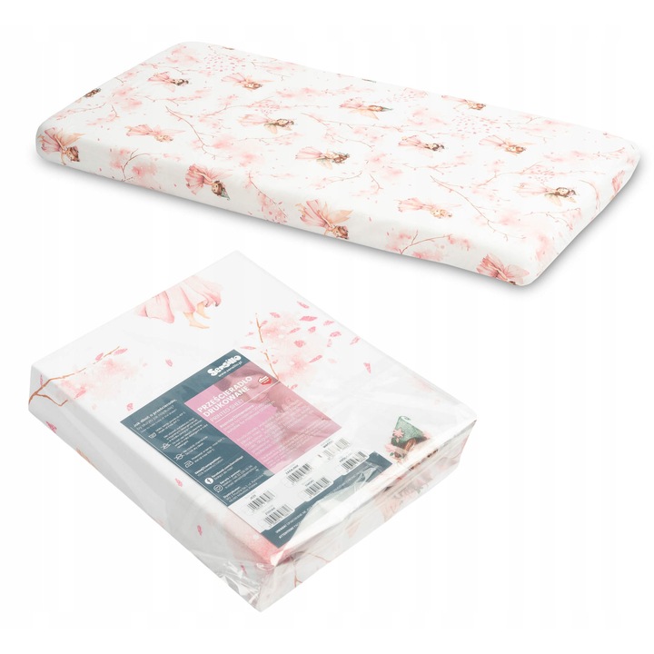 Cearceaf patut Sensillo 120x60cm bumbac imprimeu zane