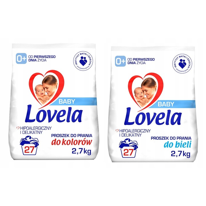 Detergent hipoalergenic Lovela Baby, pentru rufe colorate, 2x2.7kg