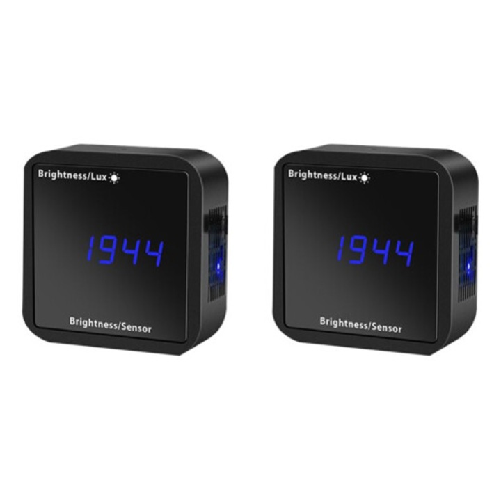 Set 2 Detectoare Luminozitate ZigBee, temperatura umiditate, negru, 10x10x4cm