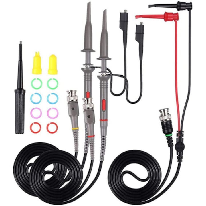 Set sonde osciloscop universale 100 MHz, 10:1/1:1, negru, 122cm