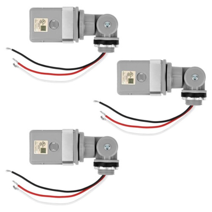 Set 3 senzori fotoelectrici exterior, reglabil, IP54, 10.5x4.2x2.7cm