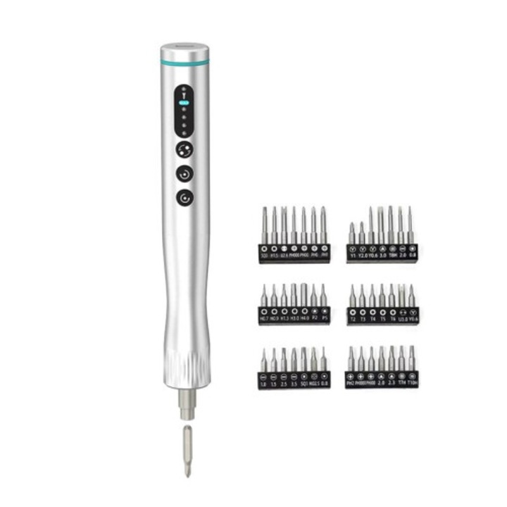 Set surubelnite electrice, 42 piese, 4 viteze, metal, multicolor