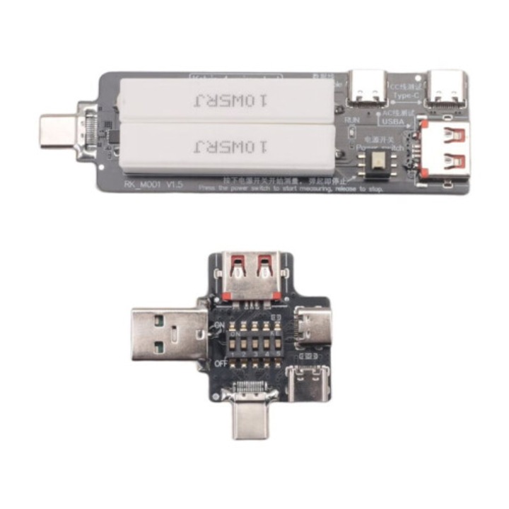 Detector USB tip-C pentru tensiune curent rezistenta, plastic, multicolor