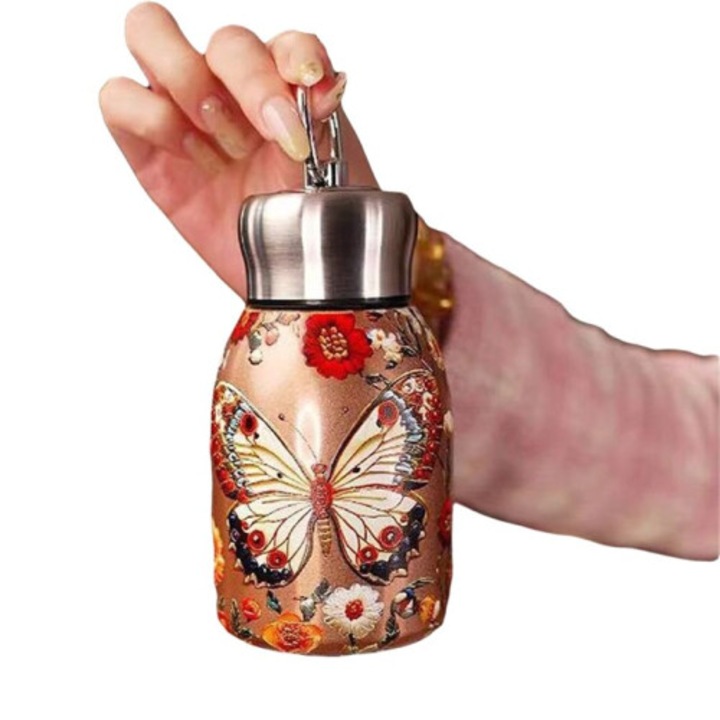 Rozsdamentes acél termoszpalack, dupla vákuumszigetelés, arany, 201x304, 350ml