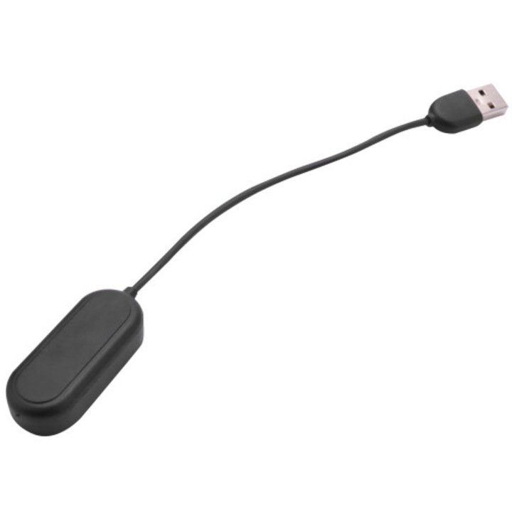 Cablu USB incarcare bratara Mi Band 4 negru 20cm