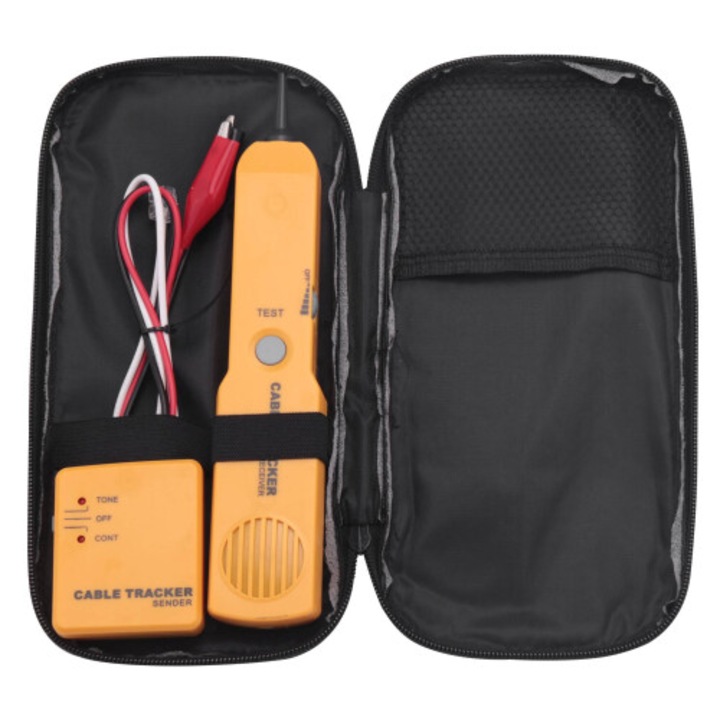 Detector cabluri, kit trasare si testare, galben, 23x4x2.3cm