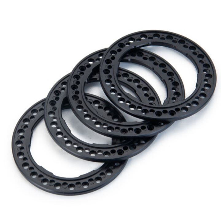 4 db fém kerékgyűrű készlet 1.9 inch felnikhez, fekete