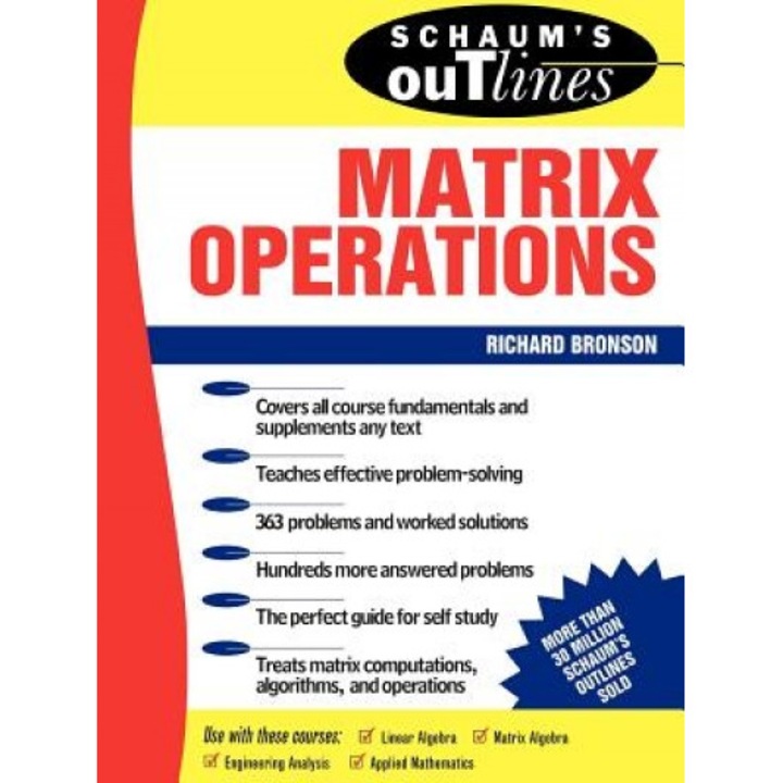 Schaum's Outline of Matrix Operations, Richard Bronson, Bronson Richard