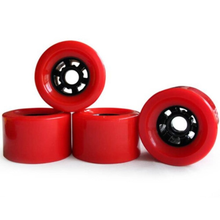 Gördeszka kerekek 83x52mm PU piros 4 db-os szett