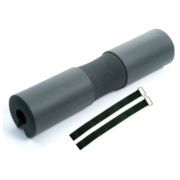Perna spuma pentru haltere, suport ergonomic, gri, 45x15cm