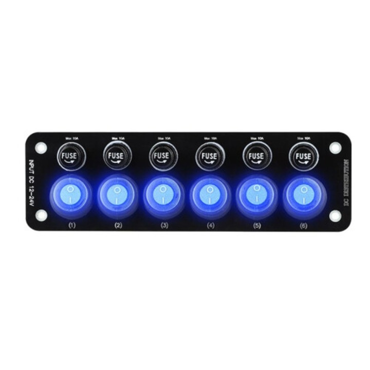Panou de control universal auto, rezistent la apa, plastic, 12-24V