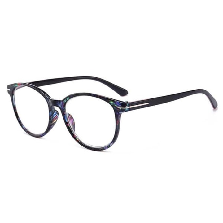 Ochelari de vedere ovali, floral negru, 133x46x140mm, putere 1.0