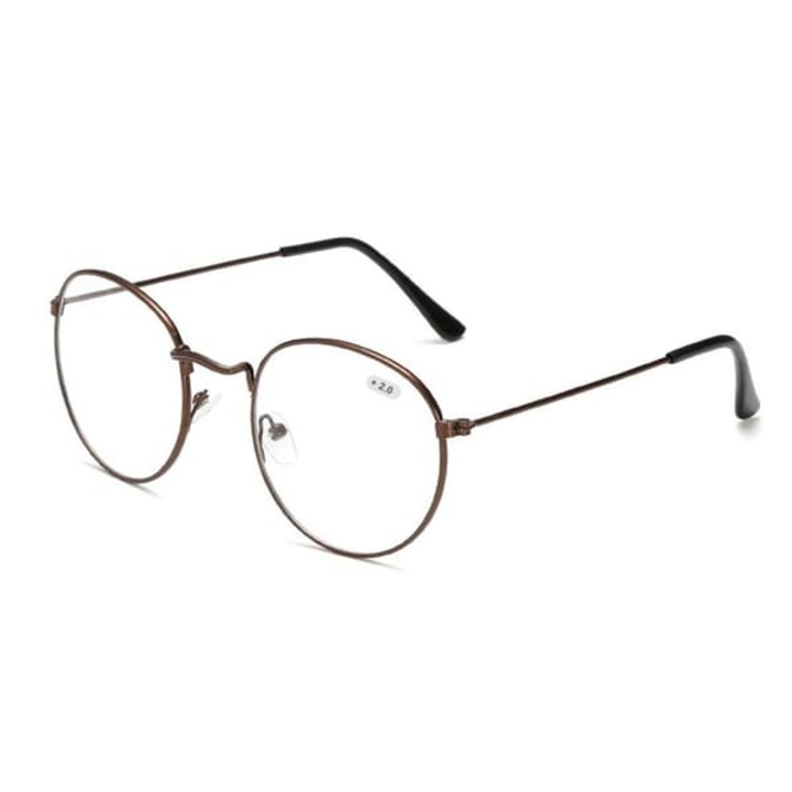 Ochelari de vedere retro rotunzi, maro, 127x20x135mm, dioptrii 2.0