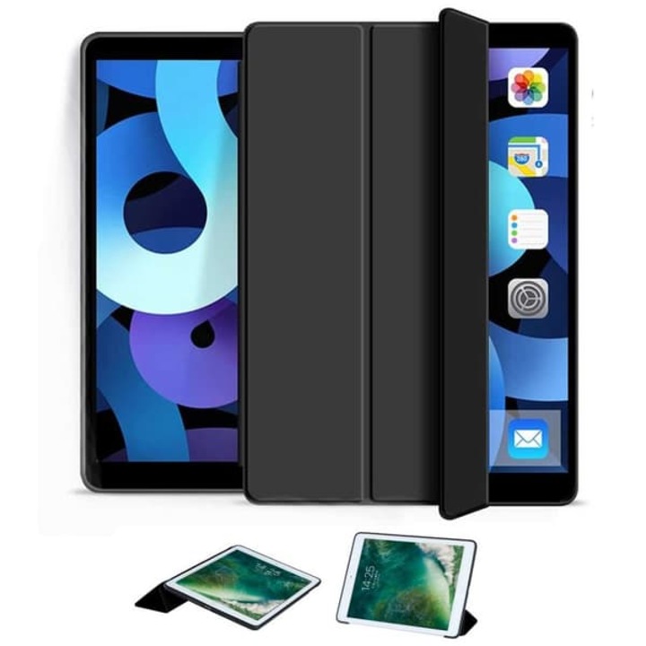 Háromrészes tok iPad Air 4/5 10.9"-hez, fekete, vékony, sleep-wake funkcióval