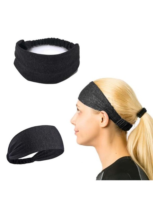 Banderola sport unisex neagra elastica 25x8.5cm 25g
