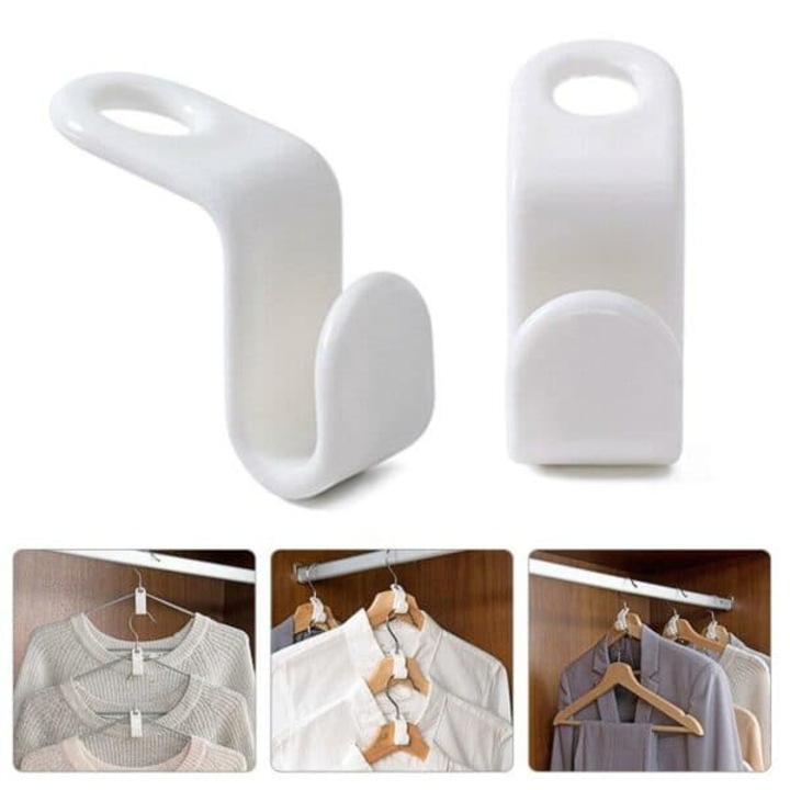 Set 50 carlige pentru umerase organizator alb 6x2cm