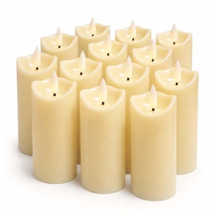 Set 12 lumanari LED, 13x5cm, fara flacara, alimentare baterii