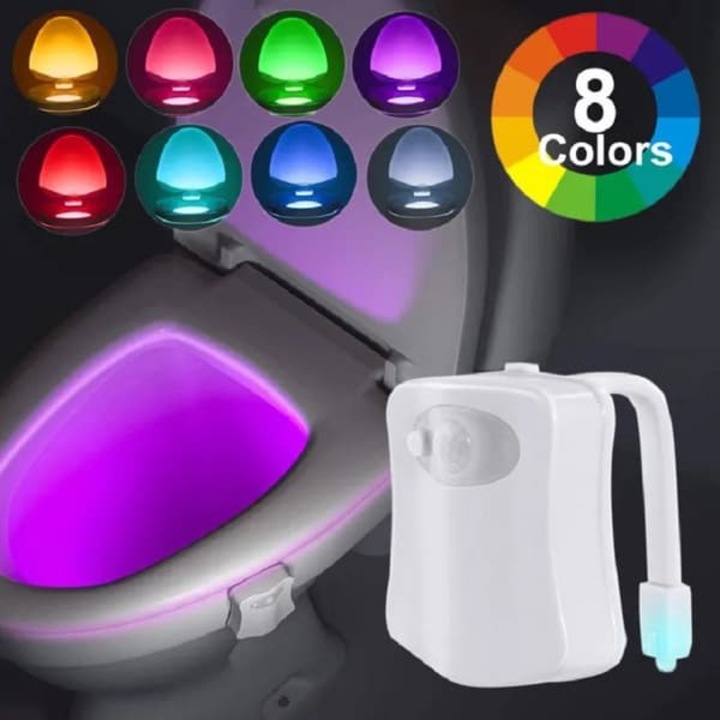 Lumina LED a toaletei cu senzor de miscare multicolor 10x5x5cm