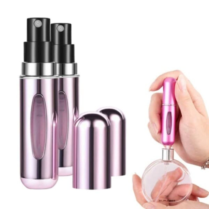 Set 2 sticle parfum reincarcabile, roz, 17x81mm, 5ml