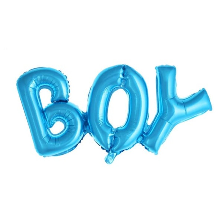 Balon folie text mare Boy albastru 92x36cm set decor baby shower
