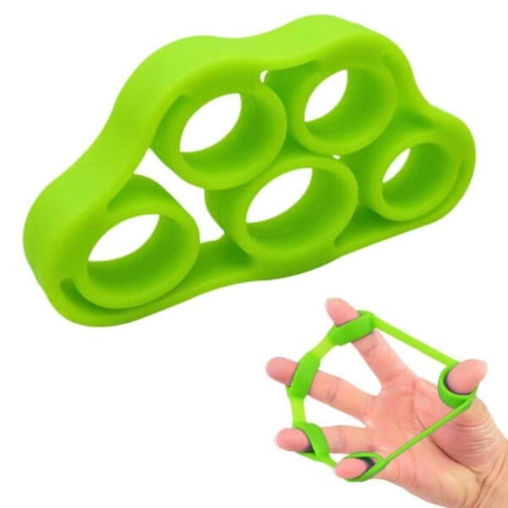 Antrenor deget silicon, rezistenta 3kg, verde, dimensiuni mici