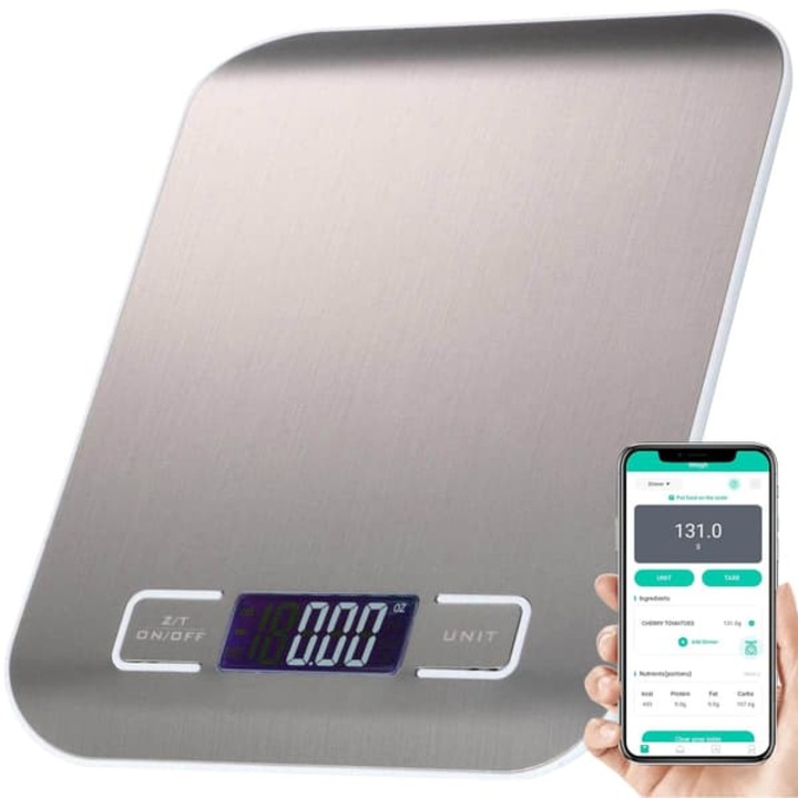 Elektronikus konyhai mérleg 5kg 1g LCD többszínű 18x14x1.8cm
