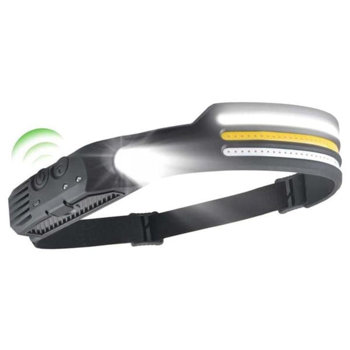 Lanterna frontala reincarcabila 600 lumeni, senzor miscare, unghi 230°, IPX4, reglabila elastic, 100g