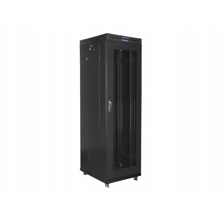 Dulap metalic 42U 19 inch negru perforat 600x800x2097mm set montaj
