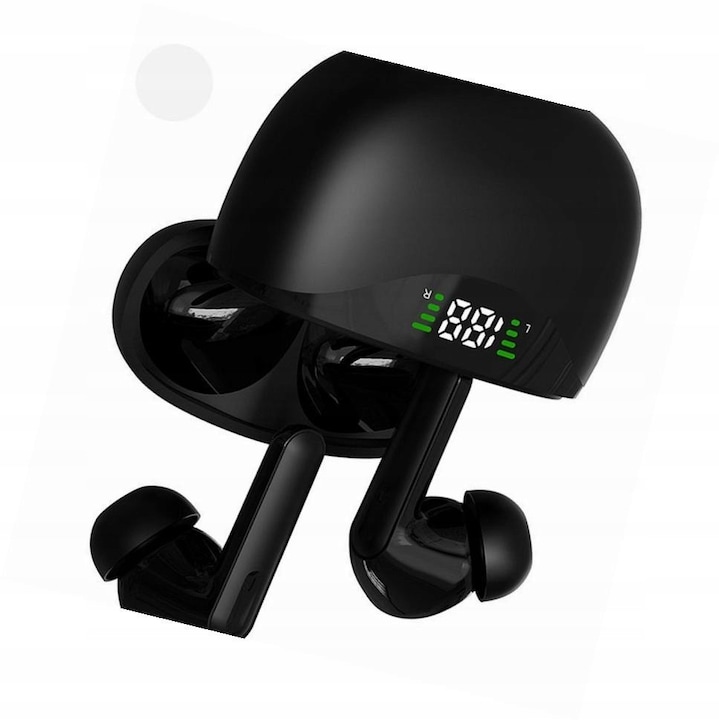 Blue Star TWS T60 vezeték nélküli fülhallgató, Bluetooth 5.4, fekete, 4.5h, IPX4, USB-C