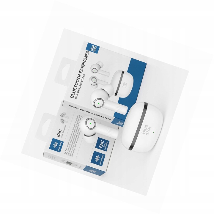 Casti Wireless Blue Star TWS ENC, fehér