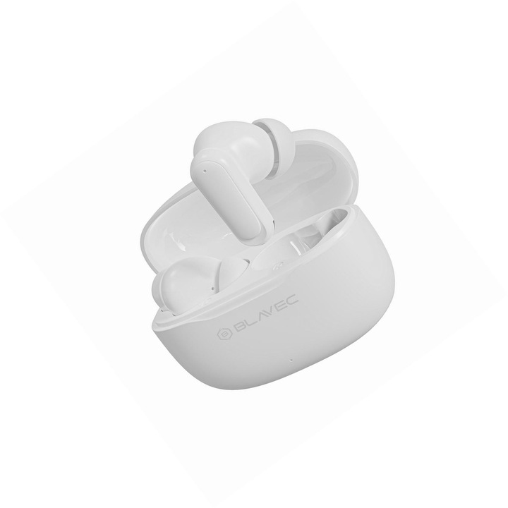 Blavec BW-08 Bluetooth fejhallgató, AI fordítás, fehér, 30 óra üzemidő