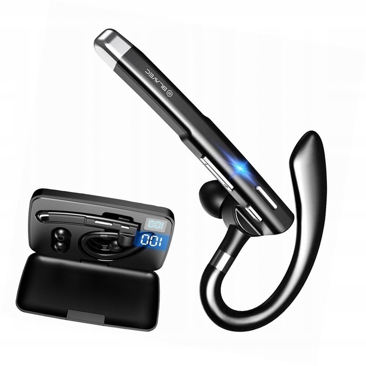 Blavec Discover 55 vezeték nélküli fejhallgató, Bluetooth 5.1, mikrofon, fekete, 10 óra, forgatható, 13g