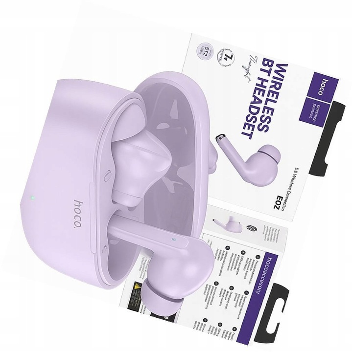 Casti wireless HOCO TWS pentru Samsung Galaxy S25 FE, in-ear, alb