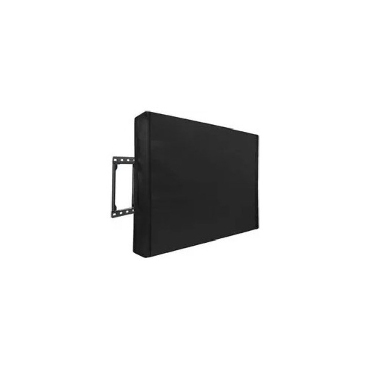 Husa impermeabila pentru televizor, 86x58x13cm, negru, universal, protectie UV si praf, set cu husa pentru telecomanda