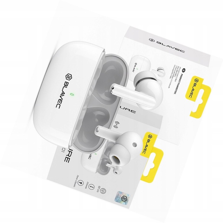 Blavec BW-01 fehér vezeték nélküli fülhallgató Bluetooth 10m 3.7V