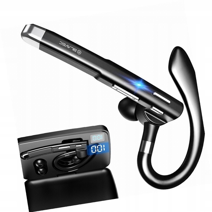 Blavec Discover 55 vezeték nélküli fülhallgató Bluetooth V5.1 mikrofon fekete 13g