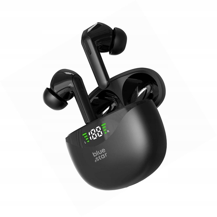 Blue Star TWS Bluetooth vezeték nélküli fülhallgató, fekete