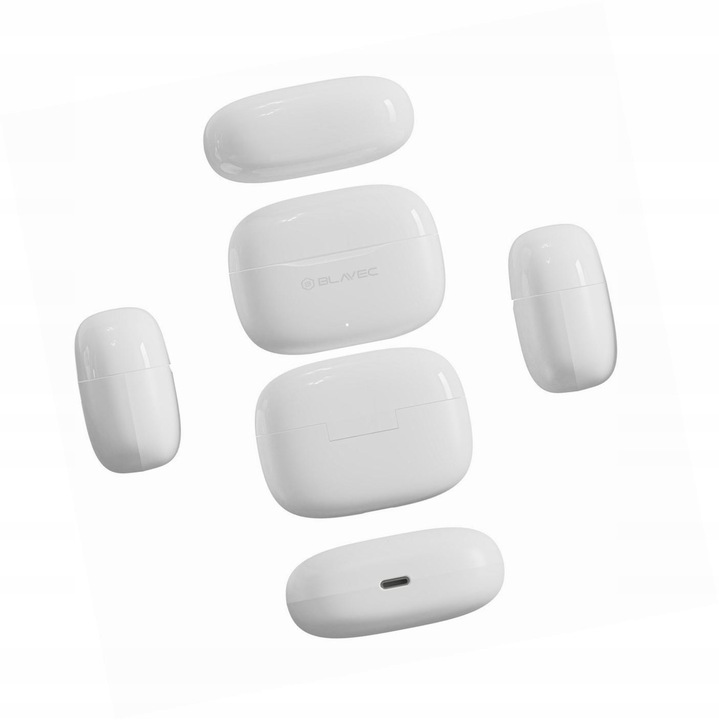 Blavec BW-08 Bluetooth fejhallgató, AI fordítás, fehér, vezeték nélküli