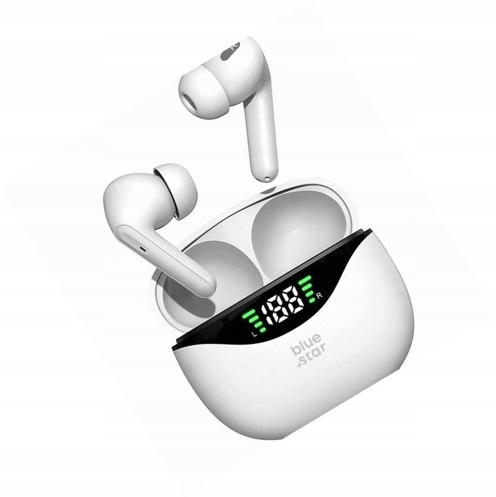 Blue Star TWS Bluetooth vezeték nélküli fülhallgató, fehér
