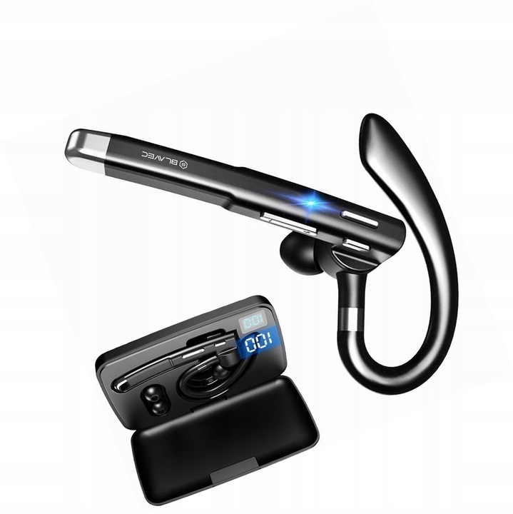 Blavec Discover 55 vezeték nélküli fülhallgató Bluetooth V5.1, mikrofon, fekete, 10 óra, USB-C