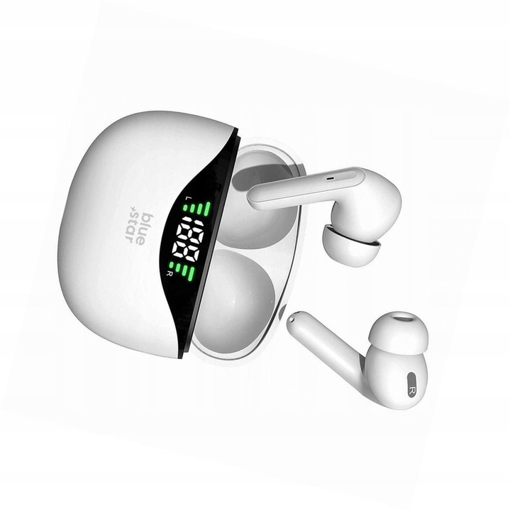 Blue Star TWS Bluetooth vezeték nélküli fülhallgató, fehér