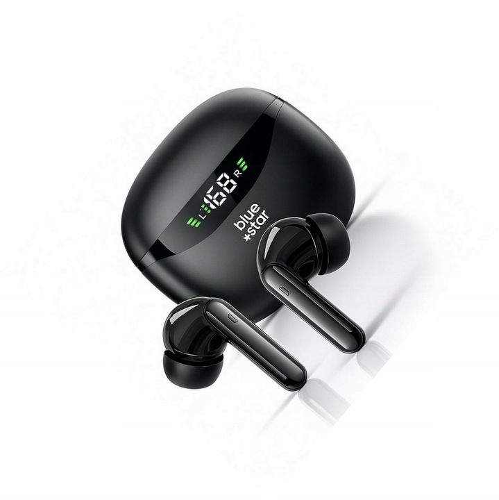 Blue Star TWS Bluetooth vezeték nélküli fülhallgató, fekete