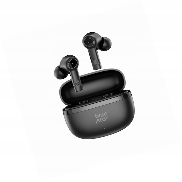Blue Star TWS Bluetooth ANC ENC fülhallgató, fekete, töltővel, Huawei P20-hoz