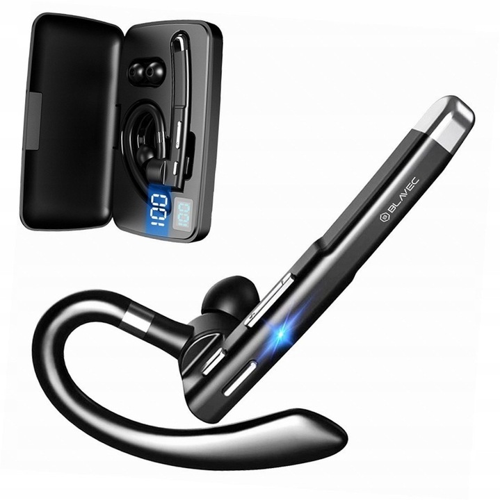 Blavec Discover 55 vezeték nélküli fülhallgató, Bluetooth 5.1, mikrofon, fekete, 10 óra, 13g