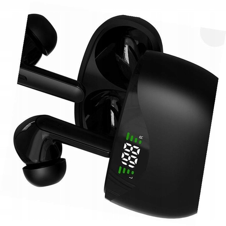Blue Star T60 TWS vezeték nélküli fülhallgató, fekete, ergonomikus, IPX4, 25mAh, 230mAh