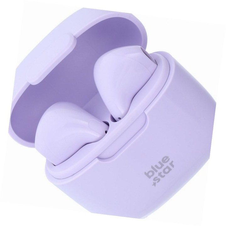 Blue Star TWS vezeték nélküli fülhallgató Bluetooth 5.3 lila 13mm 5 óra üzemidő