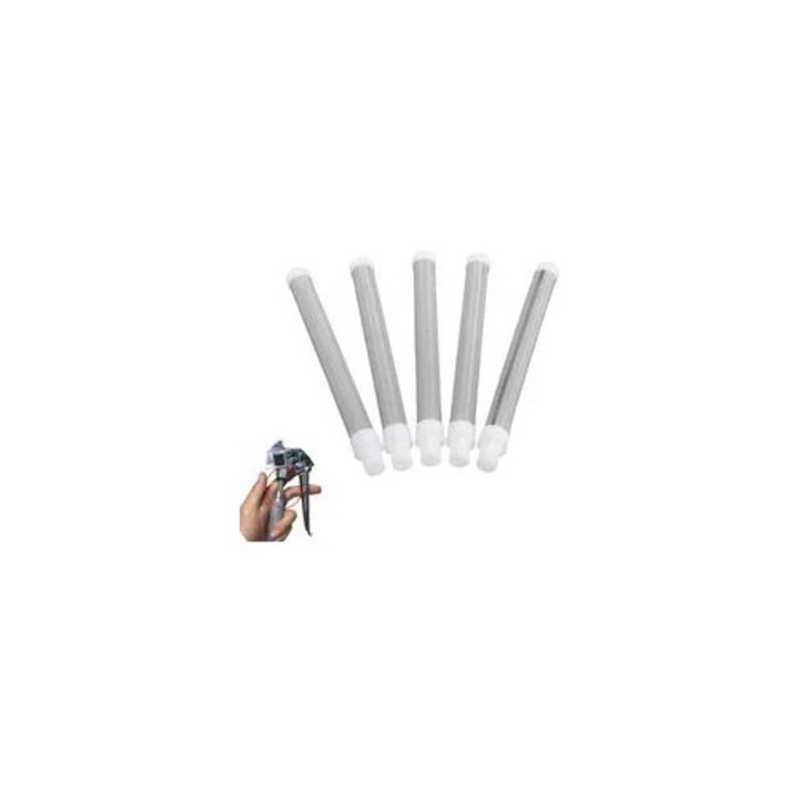 Filtre pentru pistol vopsit, set 5 buc, plasa inox si plastic, 10x100mm, rezistente coroziune
