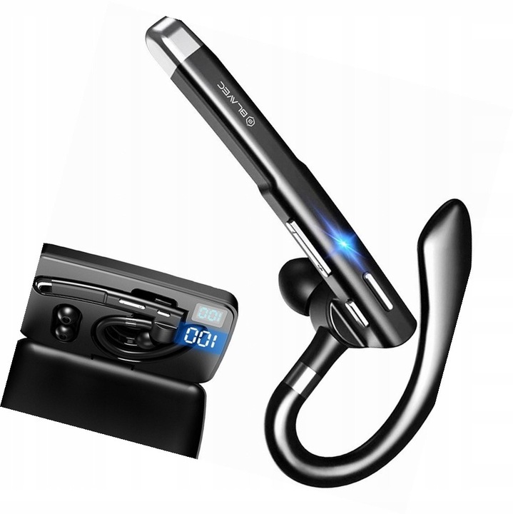 Casti wireless Blavec Discover 55, Bluetooth 5.1, negru, 10h, USB-C