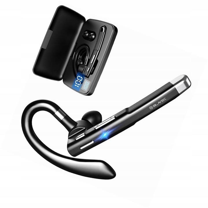 Blavec Discover 55 vezeték nélküli fejhallgató Bluetooth 5.1, mikrofon, fekete, 10 óra, forgatható, 13g