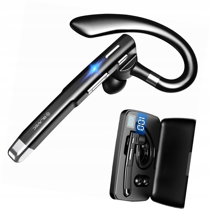 Blavec Discover 55 vezeték nélküli fülhallgató, Bluetooth 5.1, fekete, 10 óra, 13g